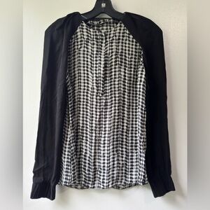 L.A.M.B. Black and White Button Down Shirt Relaxed Style